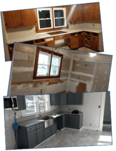 Before and after remodel of Salisbury NC kitchen.